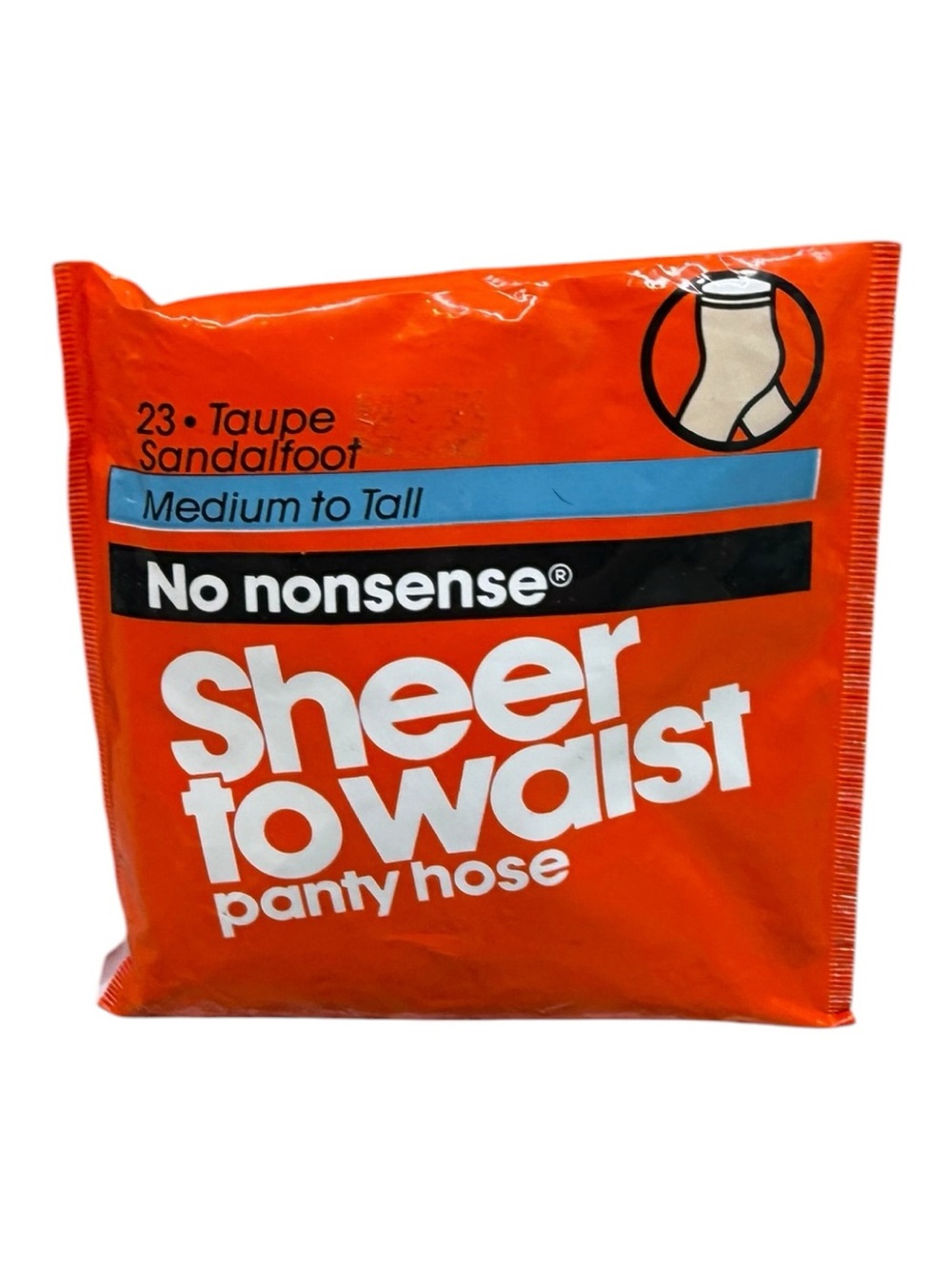 1985 No Nonsense Sheer To Waist Pantyhose Sandalfoot Medium To Tall Taupe
